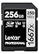 Lexar Professional 1667x SD Karte 256GB, Speicherkarte SDXC UHS-II, Bis zu 250 MB/s Lesen, Class 10, U3, V60, SD für Professionelle Fotografen, Videofilmer, Enthusiasten (LSD256CB1667)