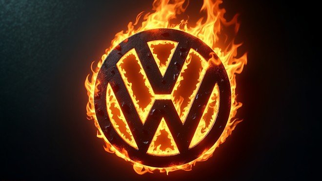 Logo, volkswagen, Vw, Krise, Brennen, Emblem