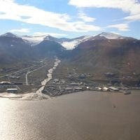 Longyearbyen, Spitzbergen-Luftaufnahme