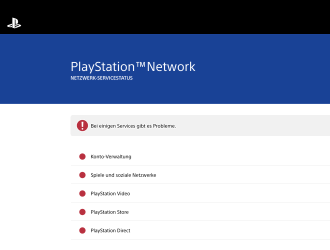 PSN Störung Feb 2025