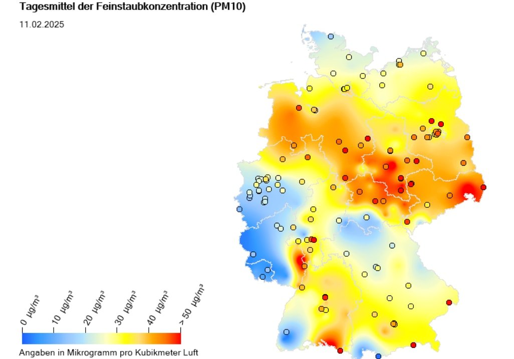 Feinstaubbelastung in Deutschland