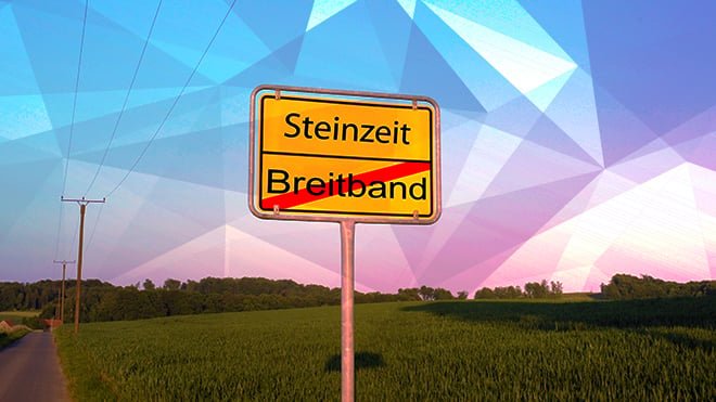 Breitband, Netzausbau, Dsl, Glasfaser, Kabelnetz, Schild, Fiber, Breitband Ausbau, Breitbandausbau, Breitband Abdeckung, Steinzeit, Ortsschild