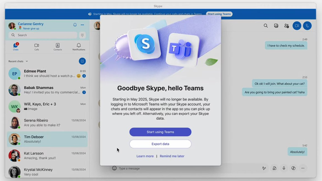 Microsoft, Messenger, Skype, Messaging, Teams