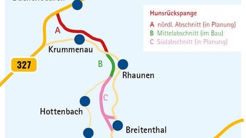 Die Hunsrückspange soll in drei Teilabschnitten ausgebaut werden.