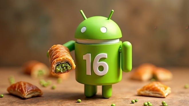 Android, Google Android, Bugdroid, Android -Logo, Android Figur, Androidmännchen, Android 16, Baklava, Android 16 Developer Preview, Codename Baklava